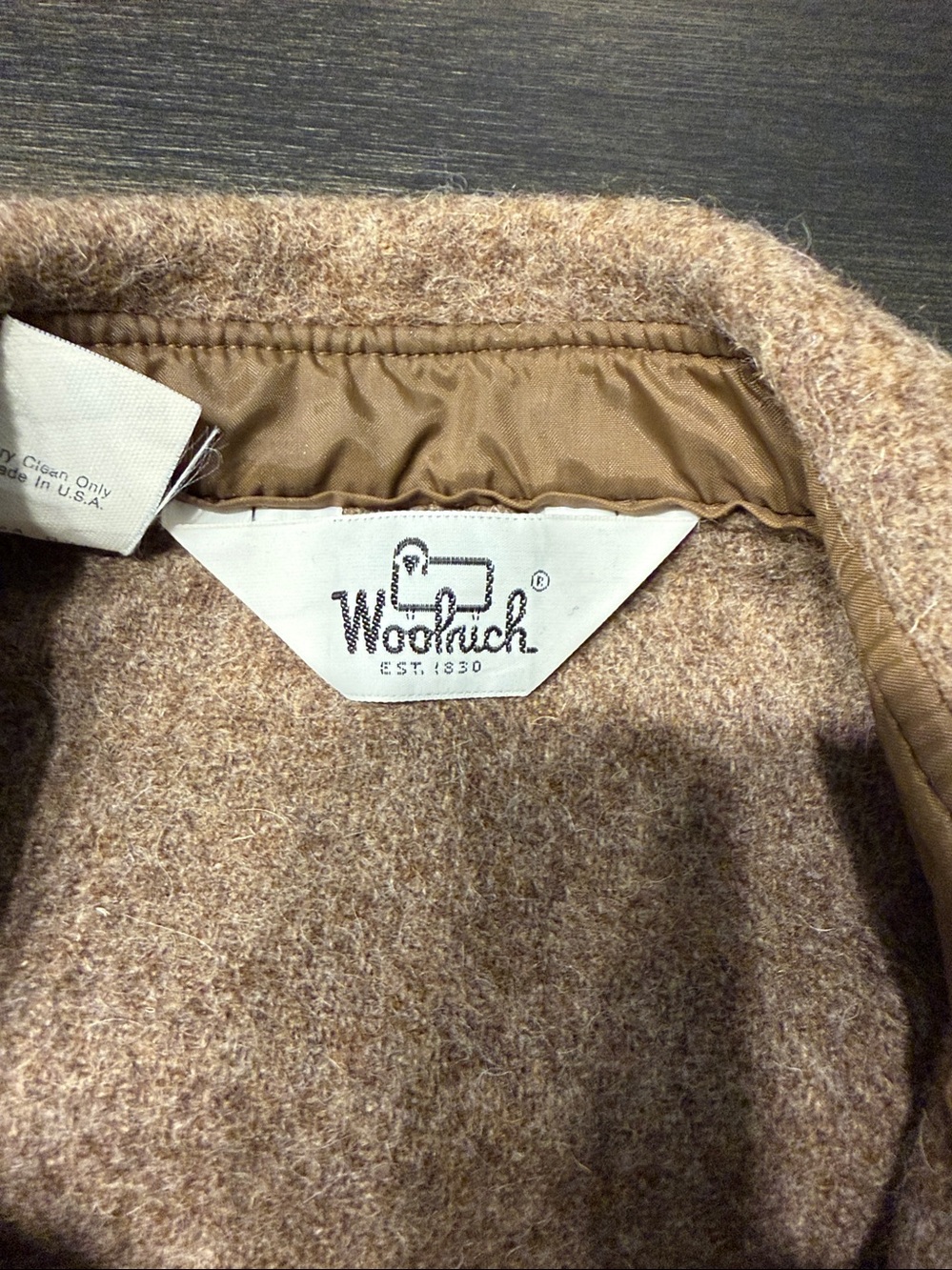 Vintage Woolrich Wool CPO Shirt Jacket Tan Beige Herringbone Mens M EUC - Picture 2 of 7